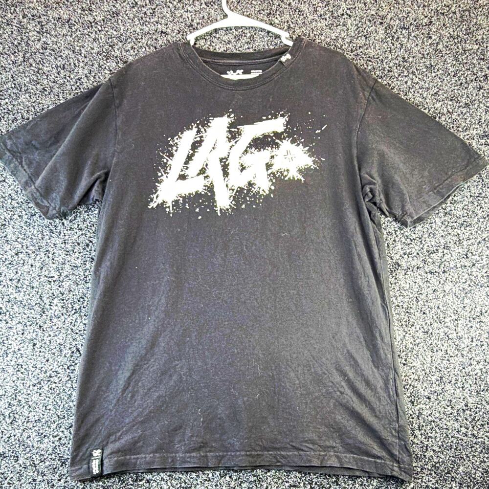 LRG Men's Black Graphic Logo Crew Neck Short Sleeve Cotton Jersey T-Shirt XL